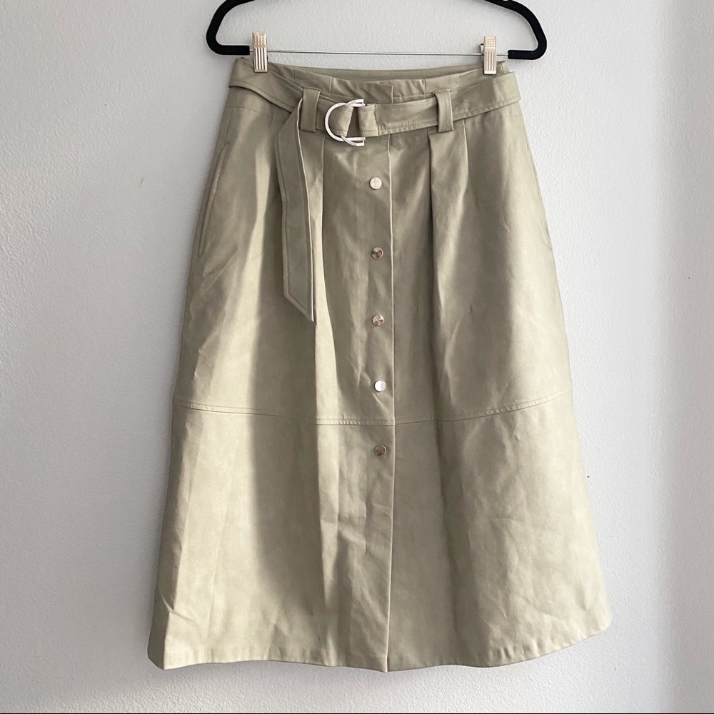 Zara Woman 2019 A-Lone Grey Faux Leather Skirt